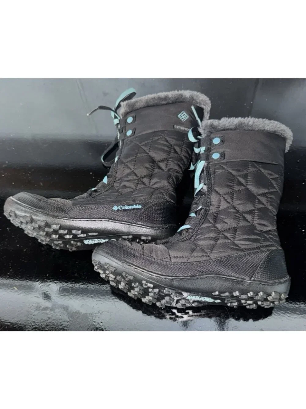 Columbia Minx Mid II Girls Youth Insulated WP Winter Snow Boots Size 4 Black